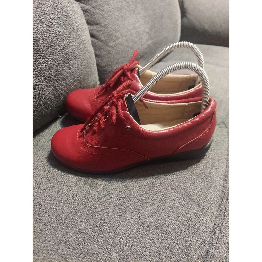 Dr Scholls Red Leather Shoes Double Air-Pillo Insoles Advanced Comfort Size 8‎
